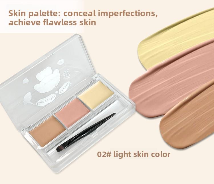 armosu three-color concealer is waterproof and covers spots, acne marks, dark circles, and enhances complexion