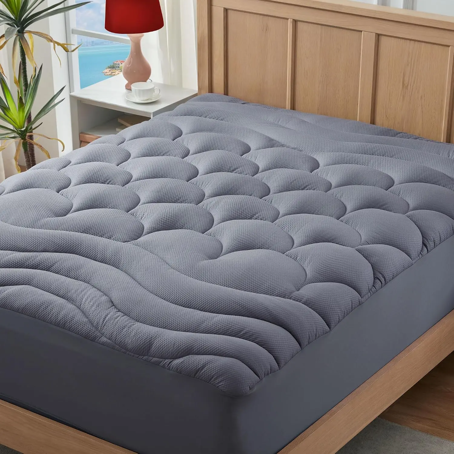 Size Mattress Pad for , Pillow Top Cooling  Mattress Topper for Single Bed, Thick  Mattress Protector Cover Quilted Fitted Deep Pocket (39x75 inch, Grey)