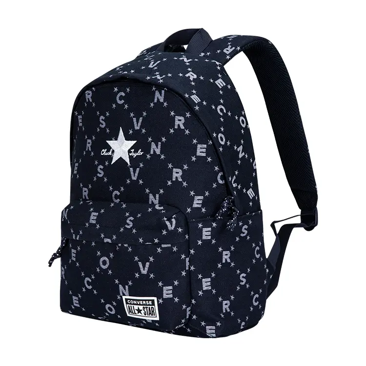 Converse Monogram Style Polyester Backpack for Men and Women in Navy Blue