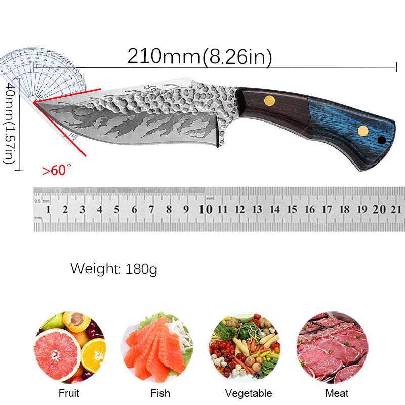 Portable Stainless Steel Boning Knife Meat Cleaver Multi-purpose Vegetable Chopper Fruit Paring Knives For Outdoor Camping BBQ