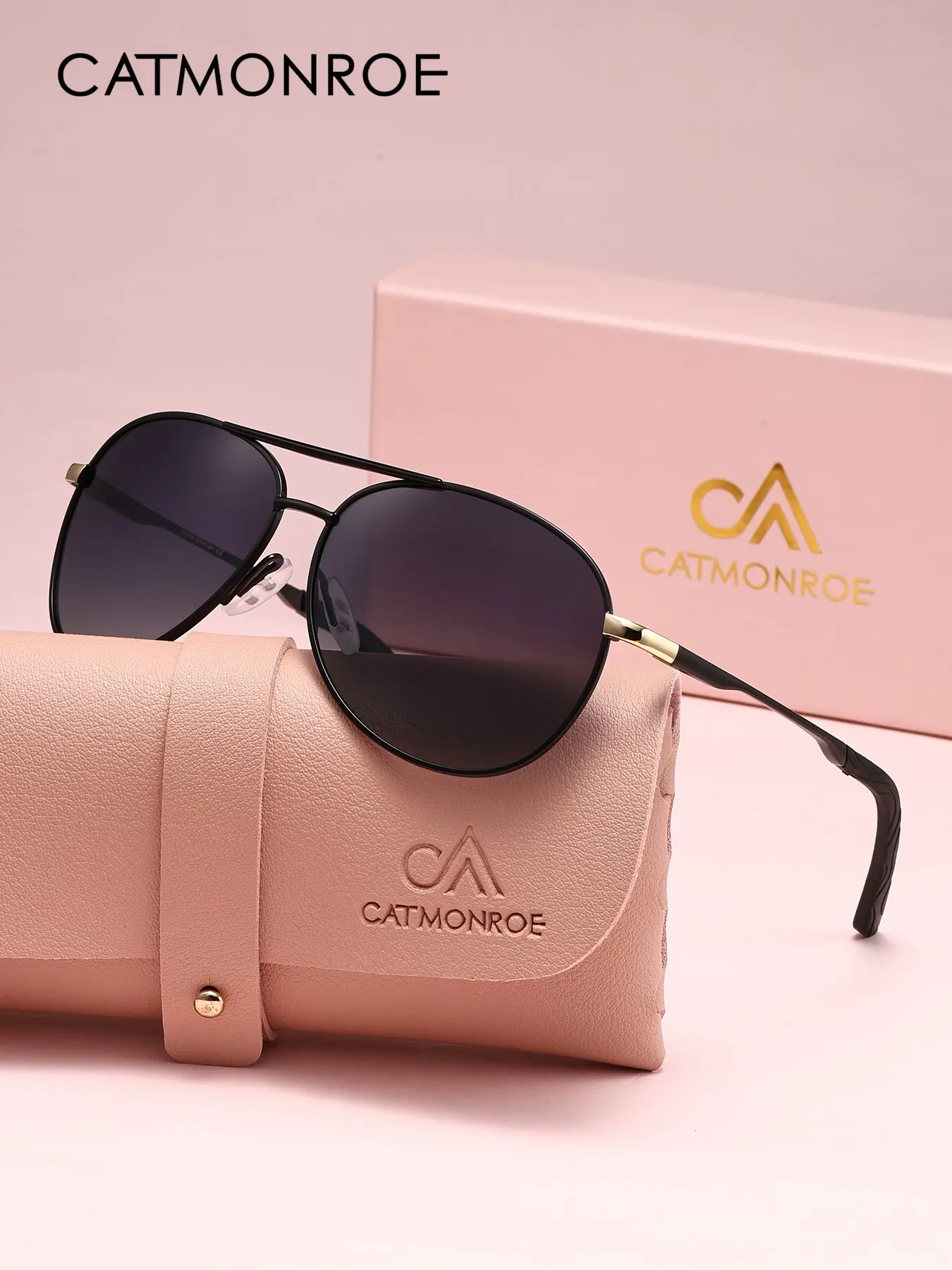 CATMONROE Classic Polarized Sunglasses for Men, Comfort Durable Metal Oval Frame, Anti-slip Temple, UV400 Protection, Ideal for Driving Travel Casual Activities, Perfect Holiday Gift
