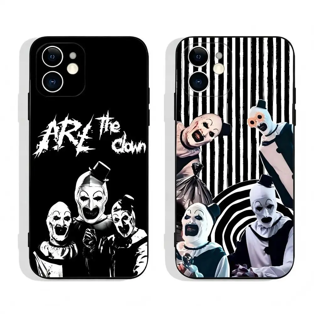 Art The Clown H-Horror T-Terrifier Phone Cases for IPhone 17 Promax Pro Air 16 Plus 15 14 13 12 11 Silicone Black Soft TPU Shockproof Dustproof Protective Cover Shells Gift For Birthday Christmas Valentine Halloween, Smartphone, Handheld, Cellphone