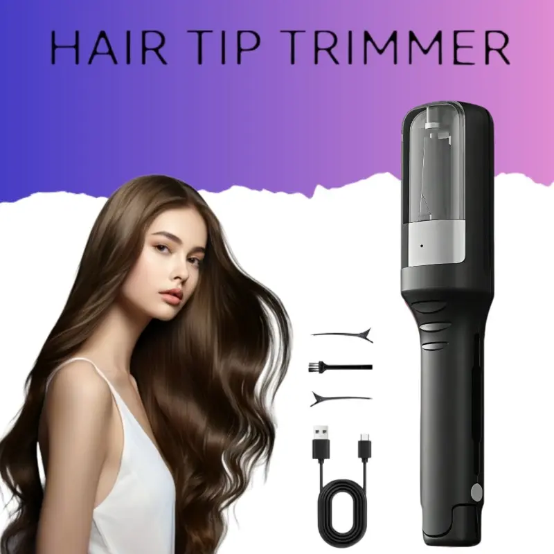 Two-In-One Hair End Trimmer, Split Ends Remover, Straightening Tool, Rechargeable USB, Portable, Ideal for Damaged Hair Care, Perfect Gift
