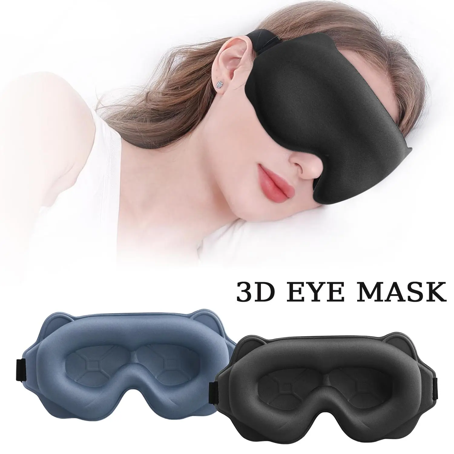 3D Sleep Mask, Complete Light Blocking Sleep Aid Eye Mask, Soft & Breathable, Zero Pressure Lash Extension Eye Mask — Essential for Side Sleepers, Night Shift Workers, and Long Flights