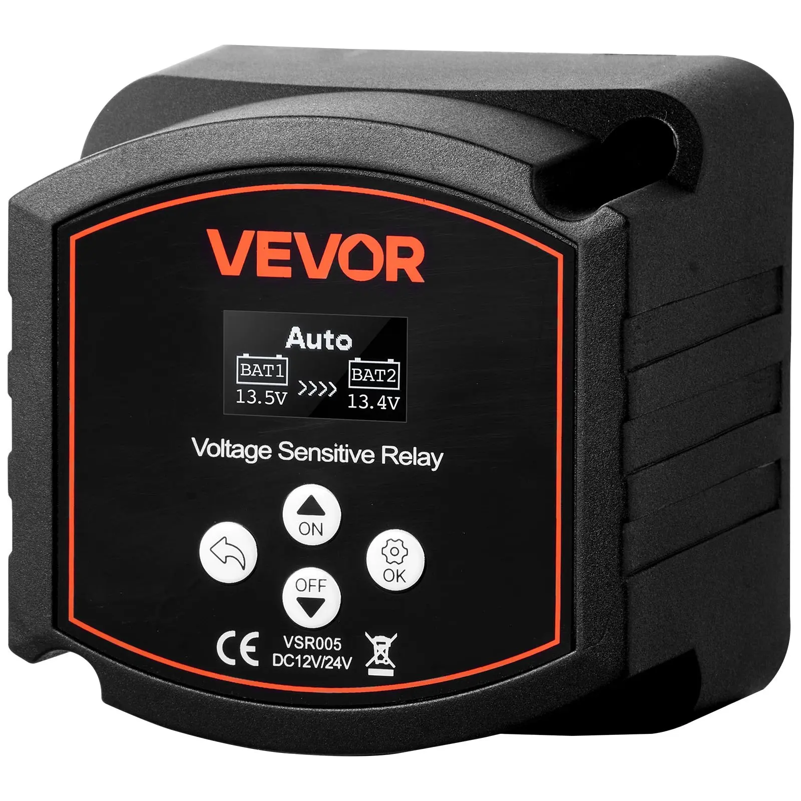 VEVOR Dual Battery Isolator, 12V 300 Amp, Manual and Automatic VSR Voltage Sensitive Relay with LCD Screen, Smart Battery Isolator for Lithium & Lead-Acid Batteries, for Car Truck RV UTV ATV Boat