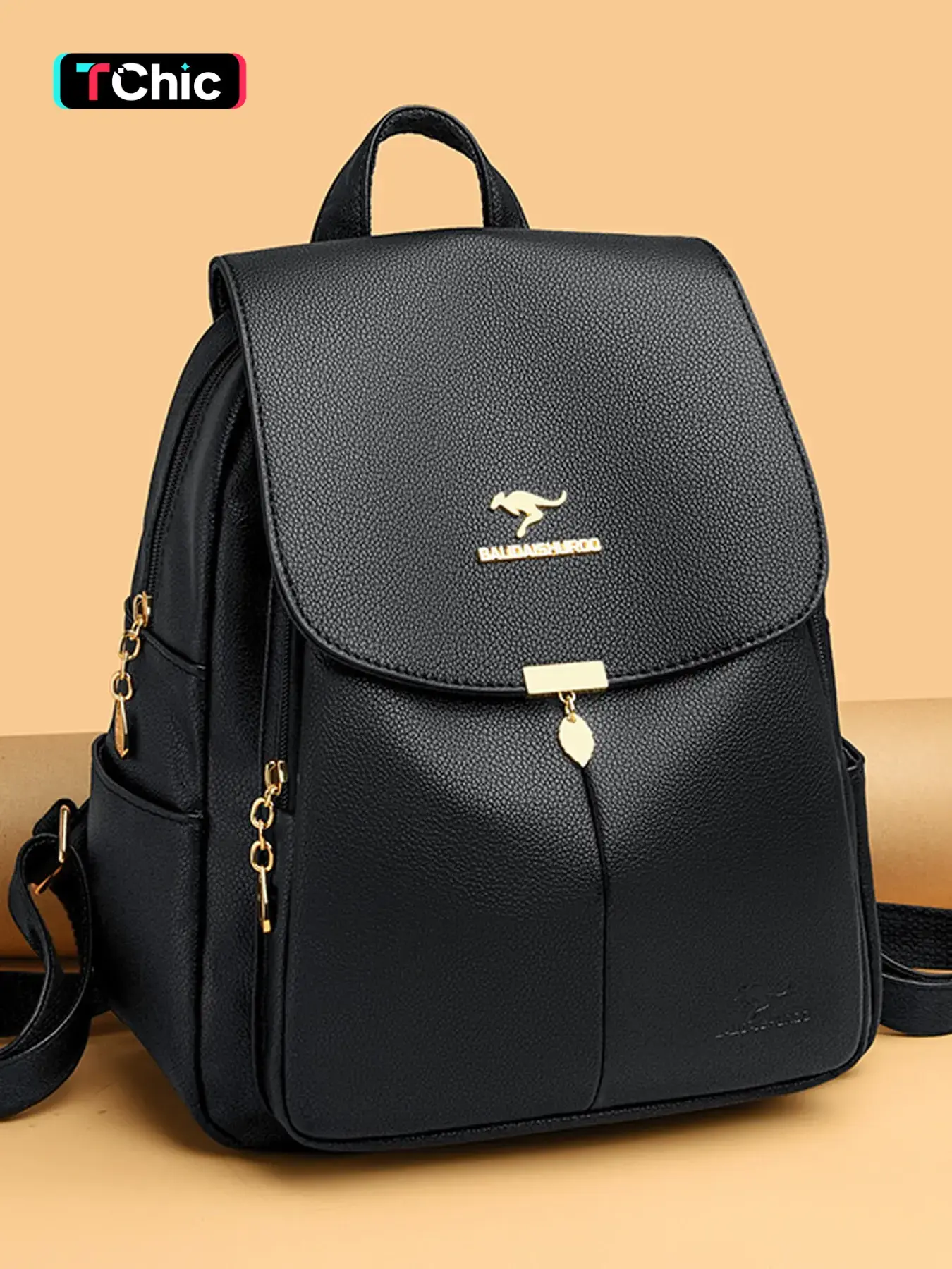 Large-Capacity Soft Leather Lightweight Pu Leather Backpack with Anti-Theft Design Crossbody Bag for Commuting Women's Casual Travel Tote, Casual Daypack Backpacks