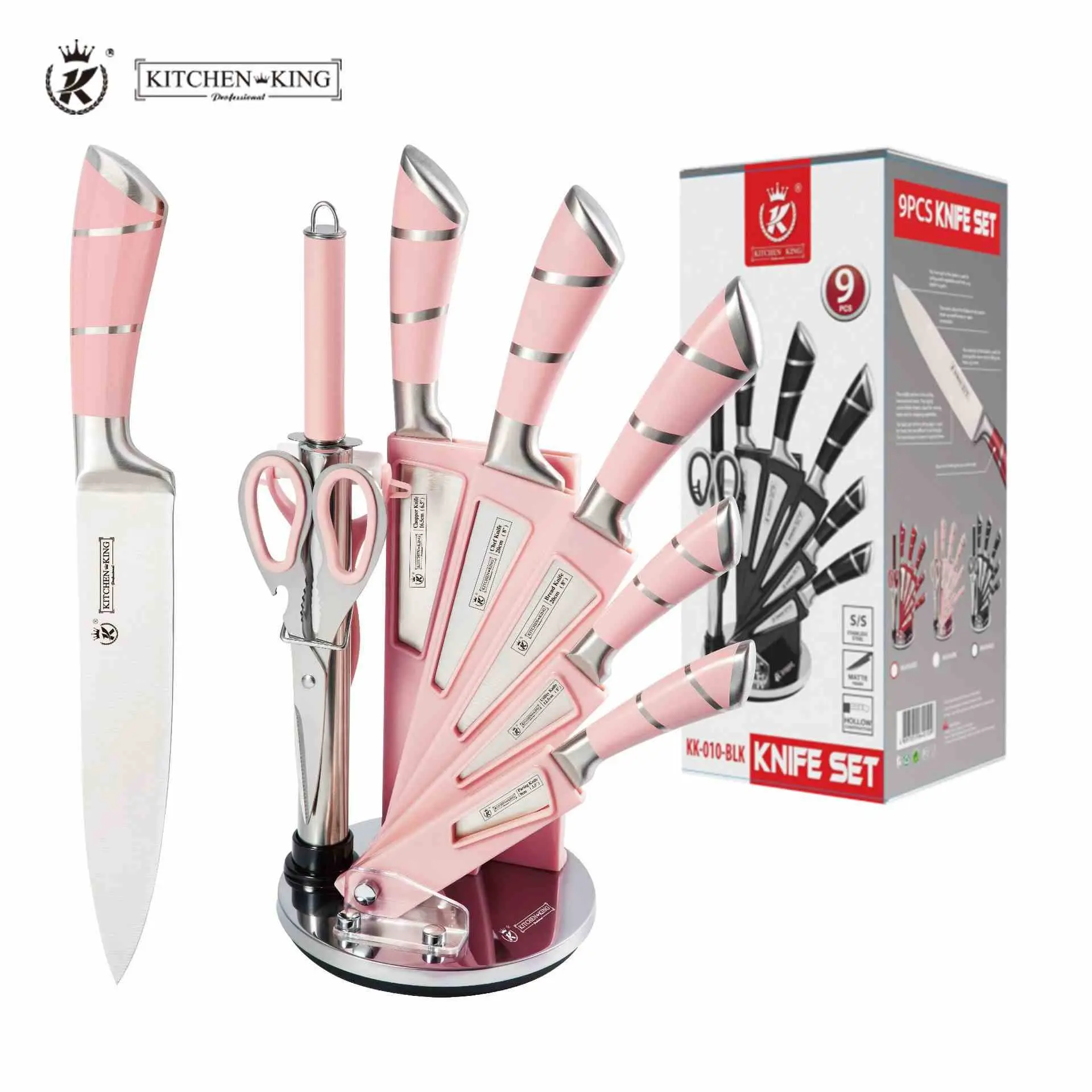 Stainless Steel Kitchen Knife Set, Multi‑Piece Cutlery Set, Elegant Handle, Home Cooking Utensil Set
