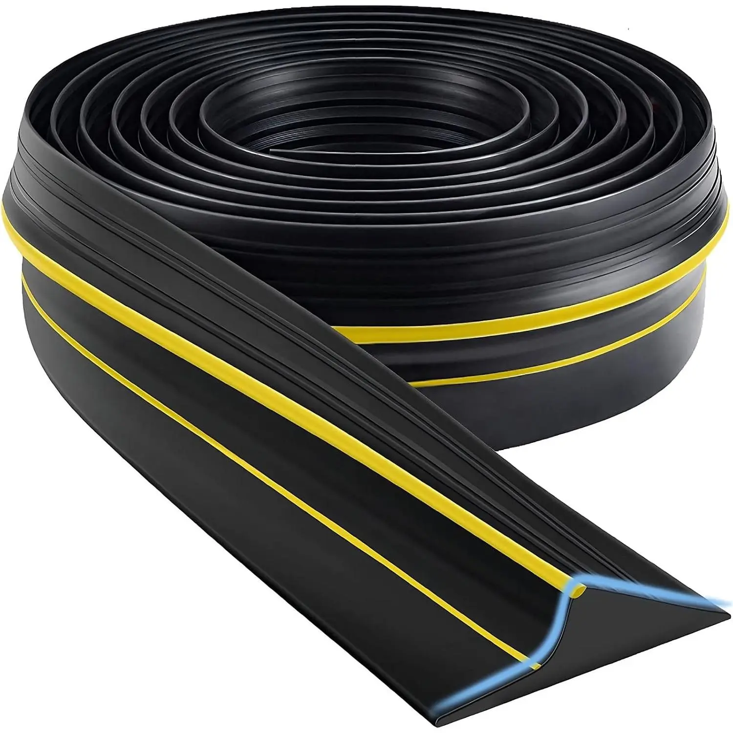 Garage Door Threshold Seal Strip,Weatherproof Rubber DIY Weather Stripping , 10FT Length, Yellow |  garage threshold seal,yellow anti-slip solid  strip, temperature resistant,easy DIY install