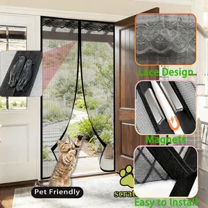 Magnetic Screen Door, Heavy Duty Screen Door Mesh Curtain with Magnets, Door Screen for Sliding Door Patio