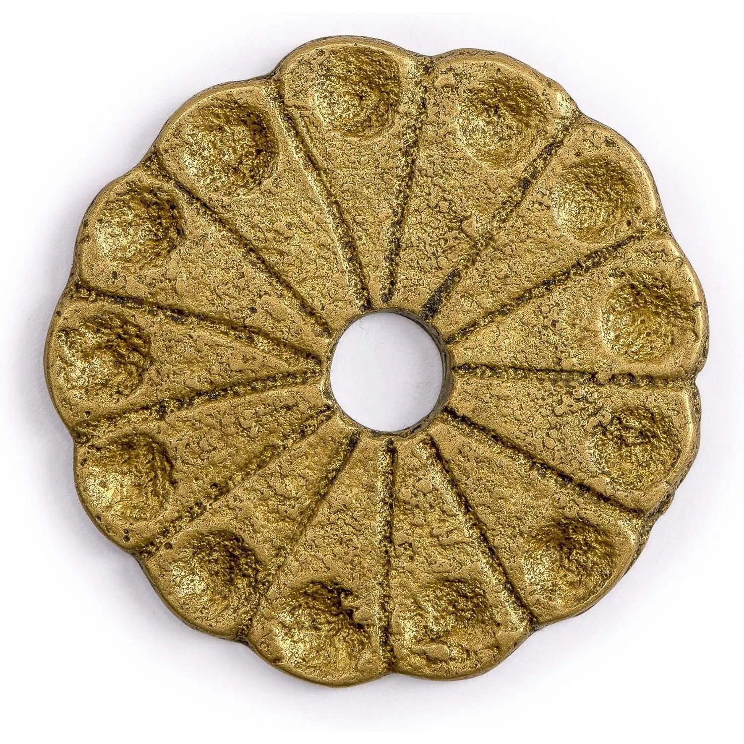 Chrysanthemum Backplate Washer Brass Hardware 1.4 Inches- Set of 10 - Architectural, Interior Design, Doors, Furniture Cabinet Customization Hardware