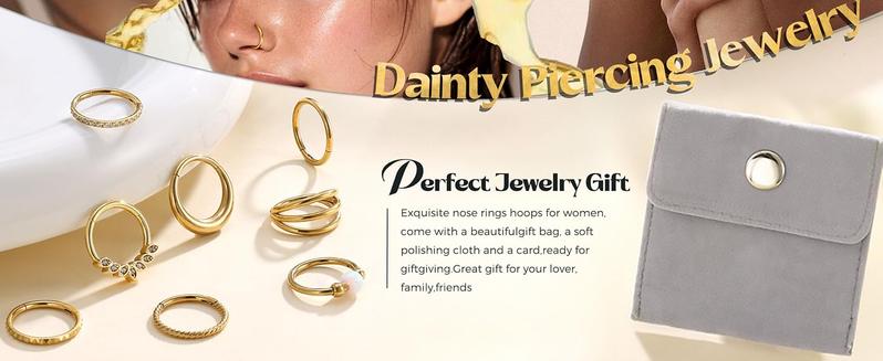 MILACOLATO Septum Nose Rings Hoops - 316L Surgical Steel Septum Rings CZ Opal Silver 14K Plated Gold Hoop Nose Ring for Women 16G/18G Clicker Cartilage Earring Conch Daith Nostril Piercing Jewelry 8mm/10mm 8Pcs MILACOLATO Septum Nose Rings Hoops - 316L Surgical Steel Septum Rings CZ Opal Silver 14K Plated Gold Hoop Nose Ring for Women 16G/18G Clicker Cartilage Earring Conch Daith Nostril Piercing Jewelry 8mm/10mm 8Pcs