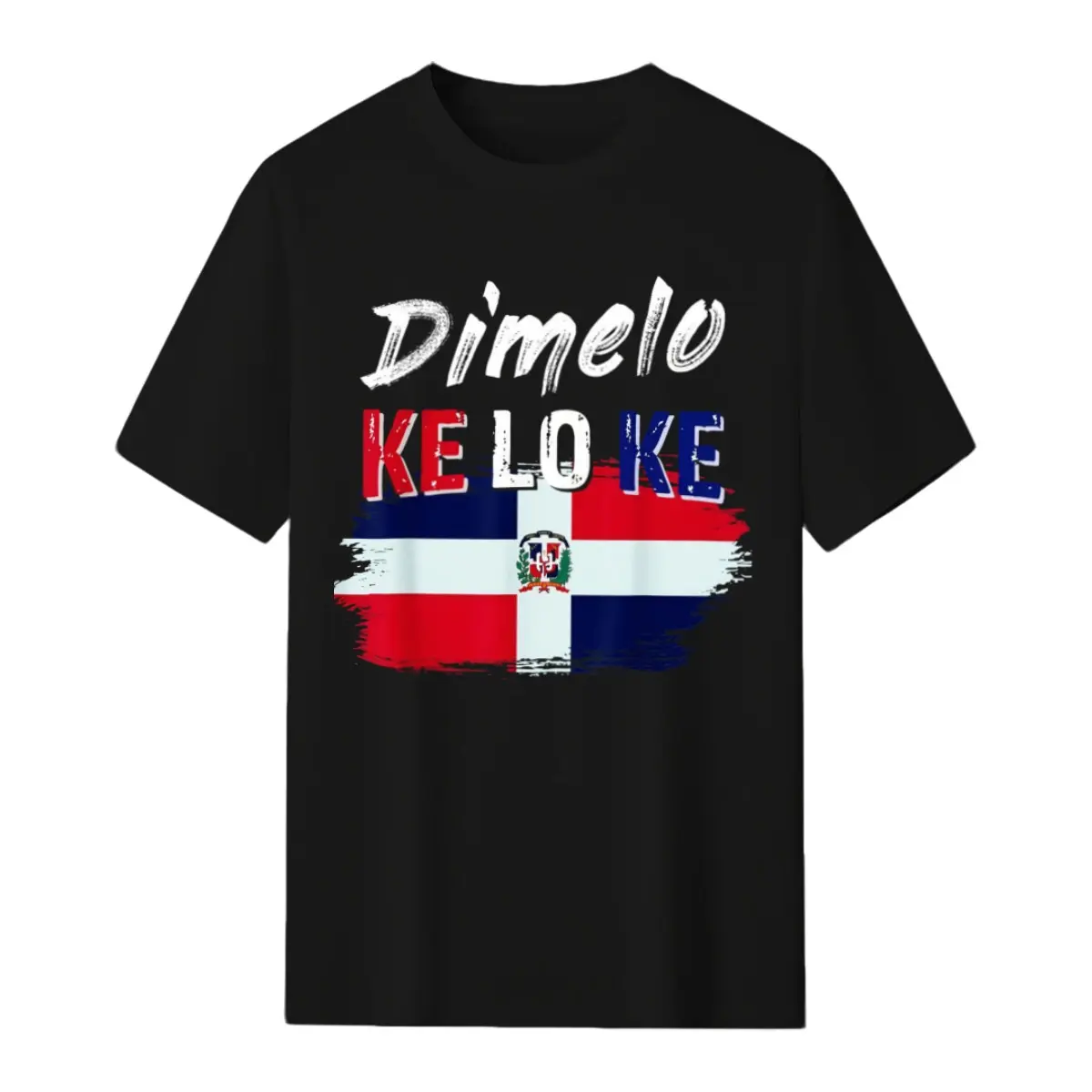 Soft &Comfortable 1pc Dominican Republic Flag Print T-Shirt,Crew Neck  Menswear Top