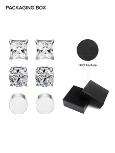 Zircon Stud Earrings Set, Pain-Free Ear Cuffs, Unisex Hip Hop Fashion Jewelry, Perfect for Daily Wear & Special Occasions, Ideal Gift