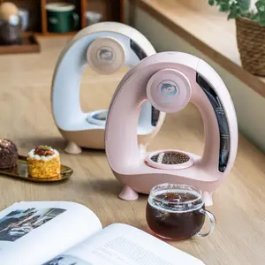 2-in-1 American-style coffee maker suitable for K-Cup capsules and coffee powder/tea, brews 4-8 ounces per cup, equipped with a K-Cup capsule holder and a refillable powder holder, compact and mini-sized