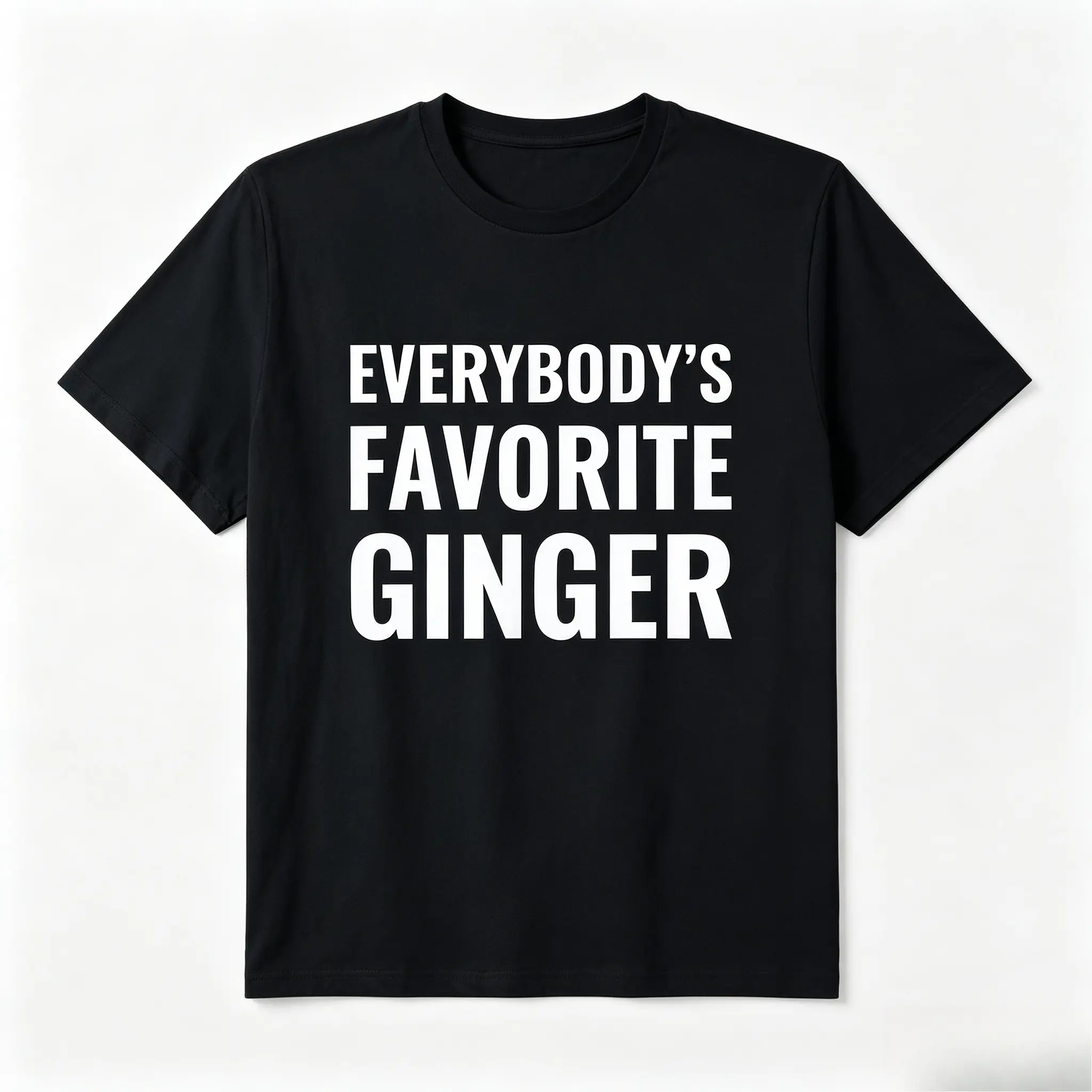Everybody's Favorite Ginger Bold Text Graphic Cotton T-Shirt, Oversized Comfort Cute Fashion Casual Outfit, Perfect Valentine's Day Holiday Gift For Him Her Redhead Family Friends