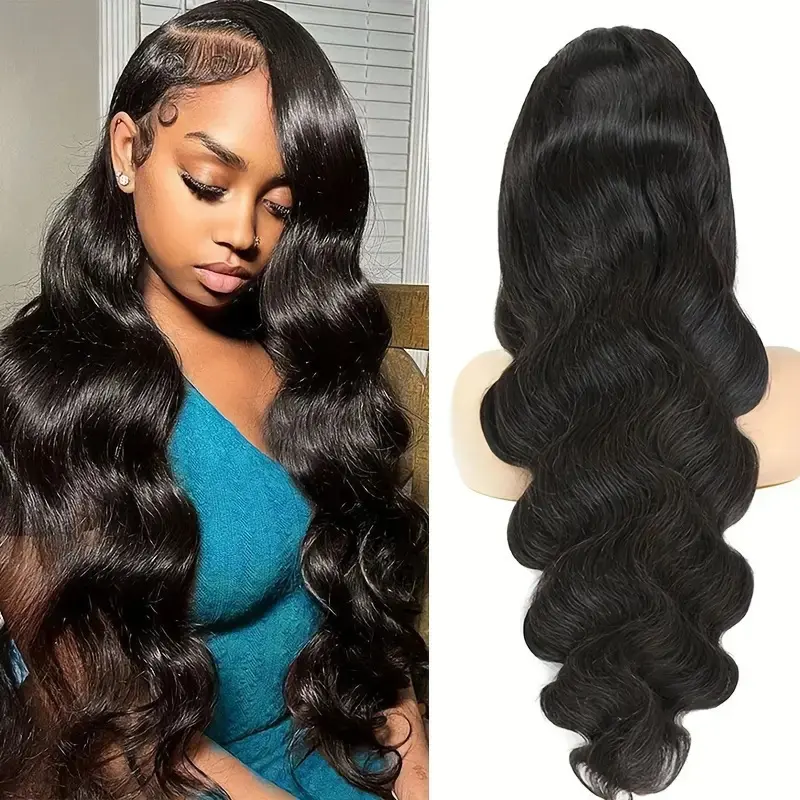 Front Lace Wig for Women, Middle Parting, Long Wavy Hair, Voluminous and Natural Full Headpiece