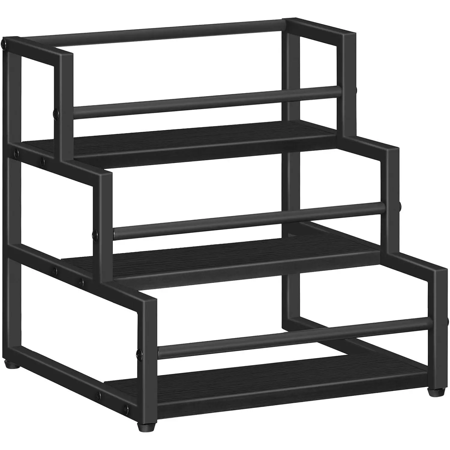 Coffee Syrup Rack Organizer, 3-Tier 12-Bottle Syrup Holder Stand for Coffee Bar, Wine Rack Countertop Storage Rack for Syrup, Wine, for Kitchen Coffee Station, Black BB38JJ01