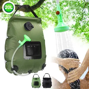 5 Gallon/20 Liter Outdoor Shower Bag, Large Capacity Solar Heated Portable Shower Bag, with Detachable Hose Switch Showerhead, Switch Showerhead Portable Shower Bag, Suitable for Beach Swimming, Hiking