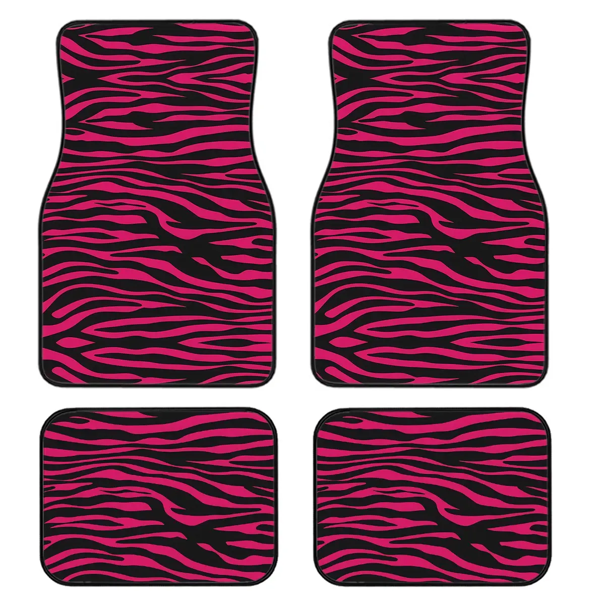 4-Piece Zebra Pattern Car Floor Mats Set, Car Foot Mats, Automotive Mats, Y2K Style, Universal Fit for All Vehicles, Interior Car Accessories, Easy Clean, Comfortable & Protective