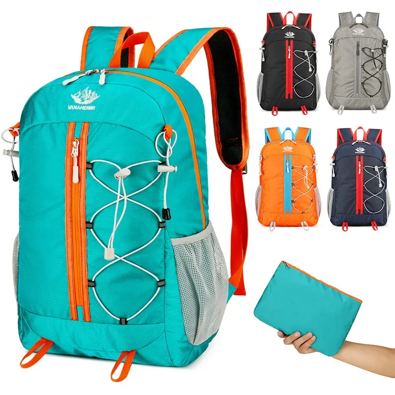 Lightweight Outdoor Folding Multifunctional Backpack, Waterproof Nylon Hiking Cycling Large Capacity Sports Bag, Unisex