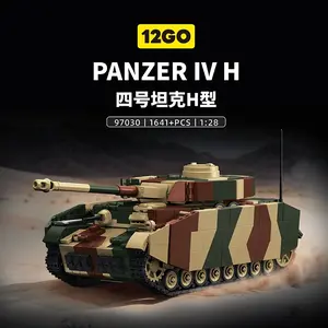 DIY MOC Classic Vintage Panzer IV H Heavy Chariot Armored Vehicle Model Building Blocks Bricks Set Detailed Collectible Assemble Puzzle Kit Hobby Craft Decor Gift For Adult Model Enthusiasts Desktop Display Ornament Age 14