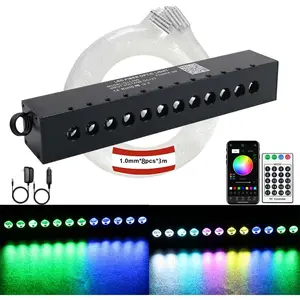 RGB 12LED Meteor   Kits 96 count 0.04in 9.8ft Colorful   Fiber Optic Meteor Kits for   Roof Ceiling