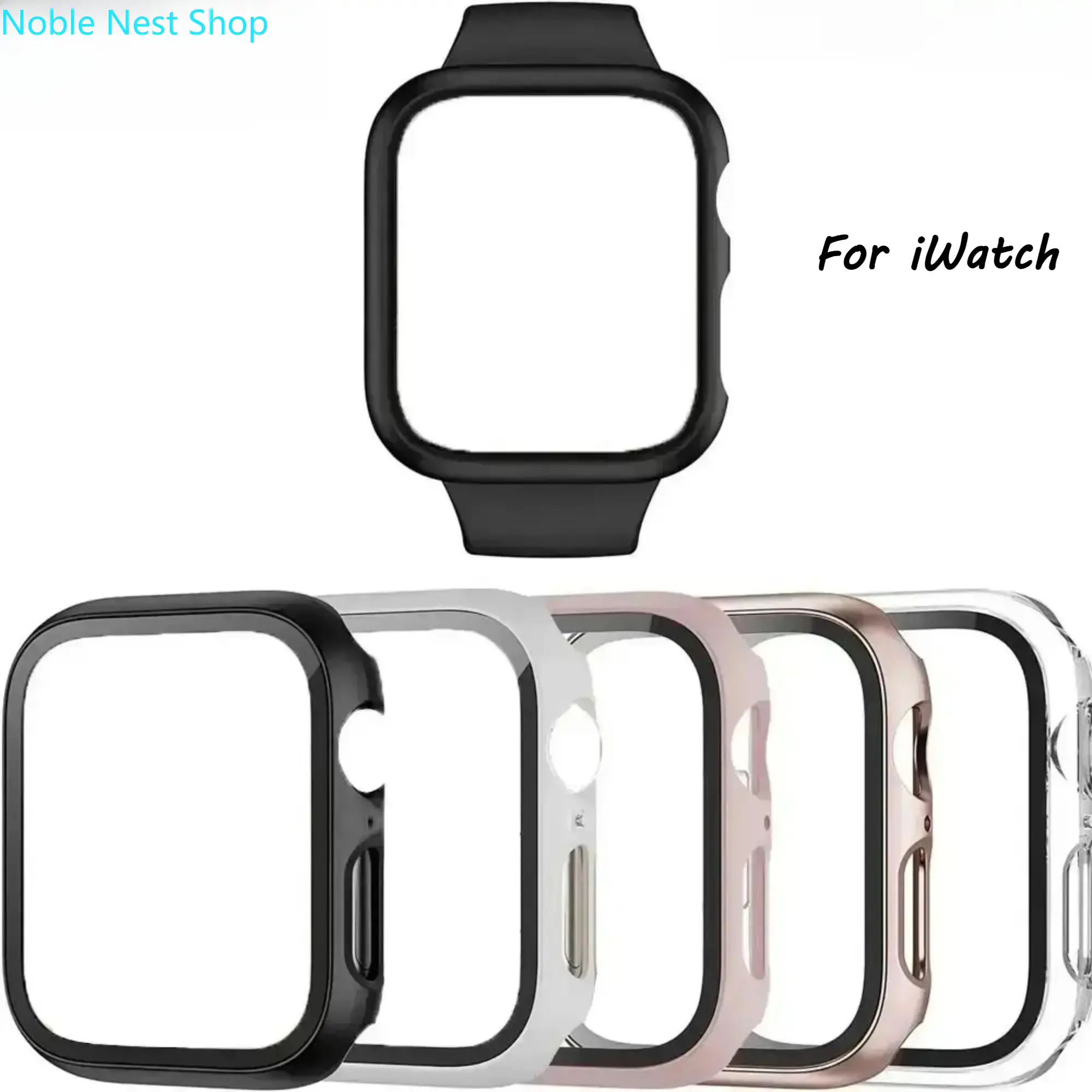 5 Pack 2026 Trend Full Coverage Apple Watch Case, PC Hard Shell with Tempered Glass Anti-Drop Shield, Scratch Resistant Cover for Series 1–11 SE 40/42/44/45mm Daily Protection