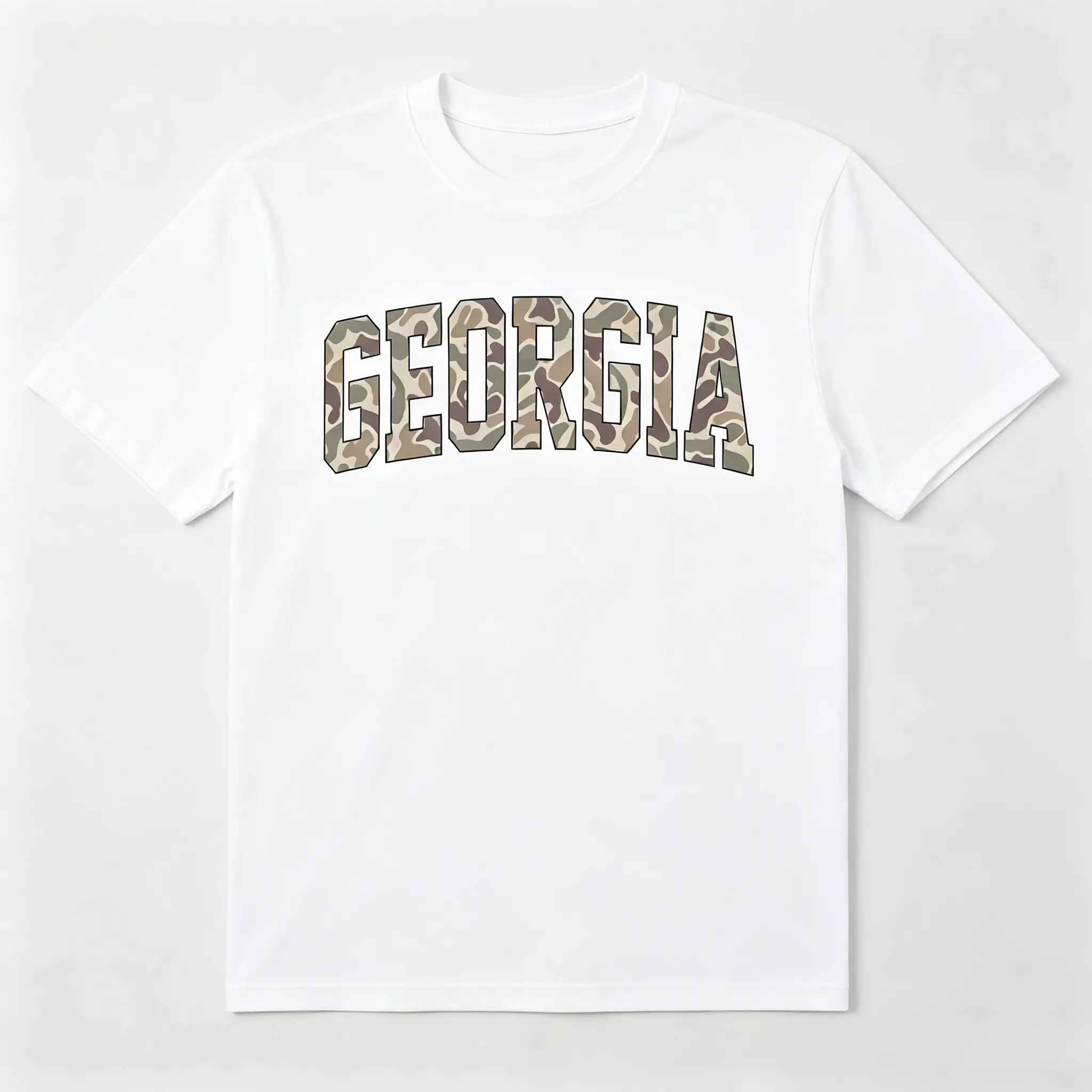 Georgia Camo Letter Graphic Cotton T Shirt, Oversized Comfort Fashion Outfit, State Pride Vintage Tee, Best Holiday Gift For Him Her, Present For Family & Friends
