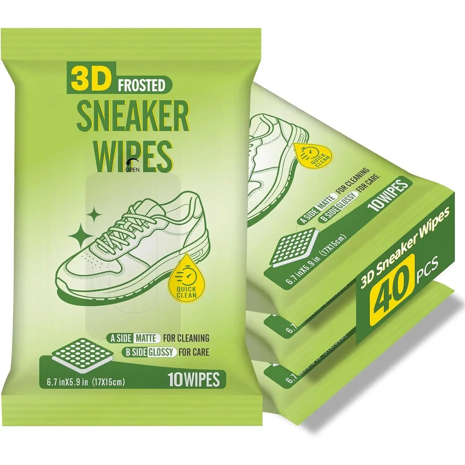 40 or 80 count  Sneaker Wipes Frosted Shoe Cleaner Double-Sided Material Sneaker Cleaner Shoe Wipes