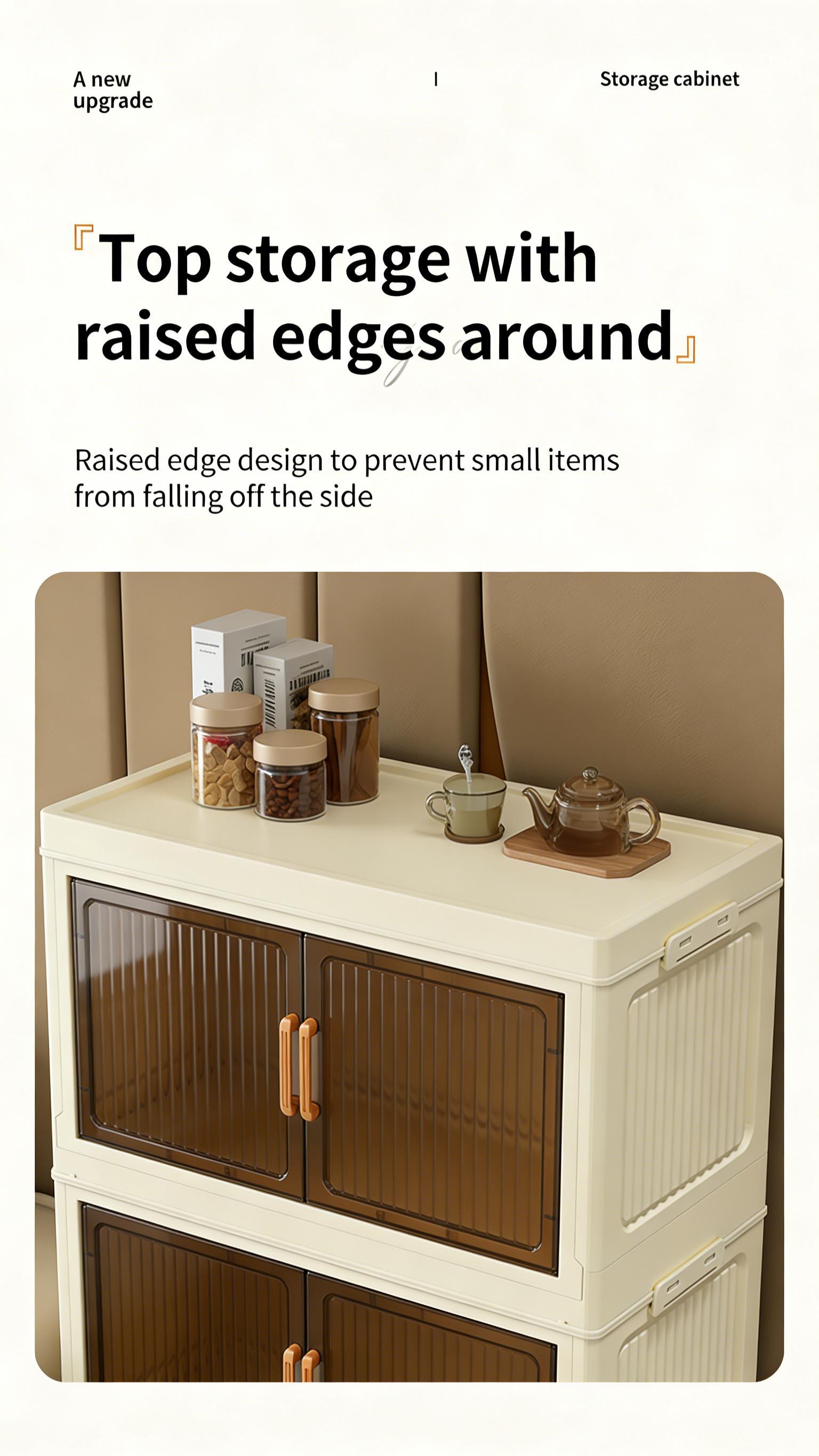 Wheeled 5 Tier Stackable Storage Boxes, Foldable Collapsible Plastic Bins for Home Office & Kitchen