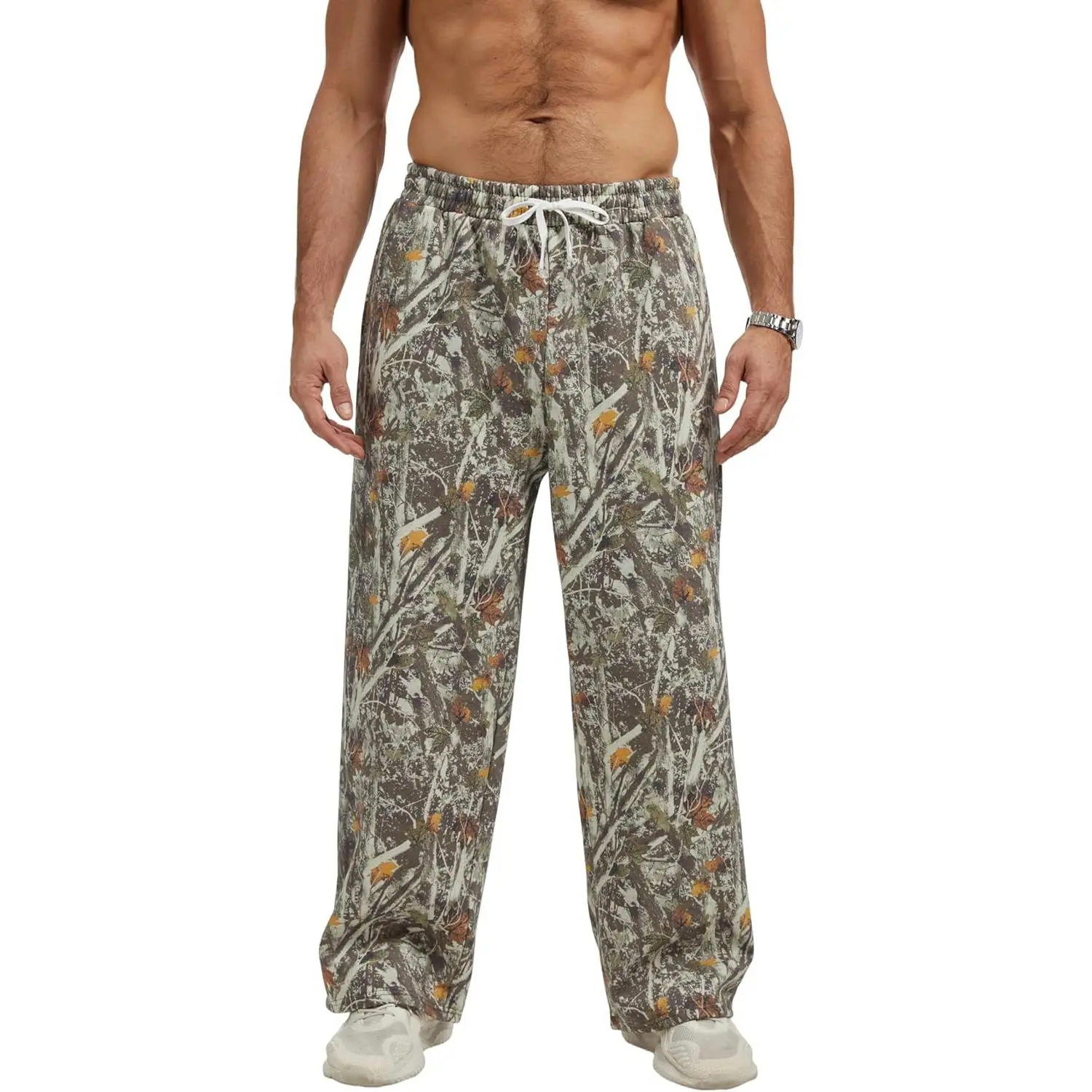 Anoumcy Men's Camo Sweatpants Casual Baggy Jogger Drawstring Elastic Waist Athletic Lounge Trousers Workout Streetwear Pants