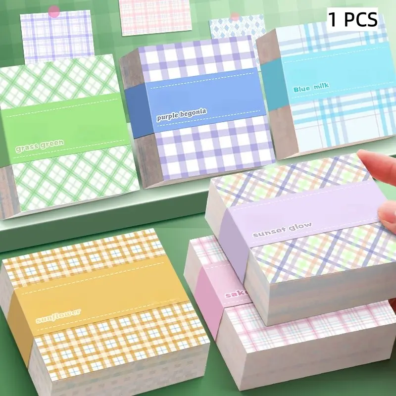 Box of 200 thick sticky notes | 6 series of color sticky notes | very suitable for school and office use | plaid tribal design Pattern | Office Supplies
