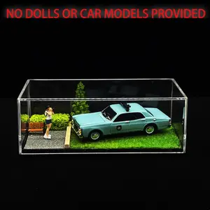 1/64 Scale Car Model Display Box, Elegant Miniature Scene Box, 1/87 Scale Car Collection Box, Perfect for Collectors and Enthusiasts