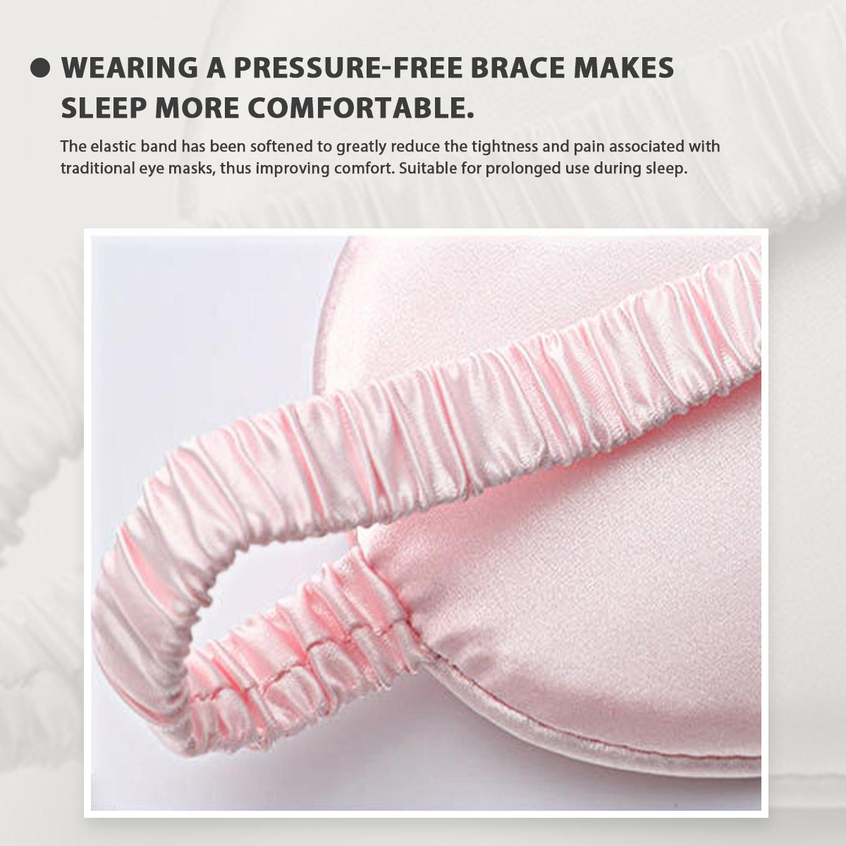 KatchMe Women's Silk 4PCS Solid Color Sleeping Set, Comfort Satin Eye Mask Headband Scrunchies with Storage Bag Portable 4 Pieces Set