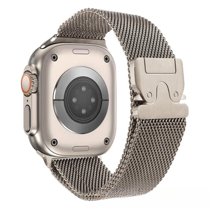 Compatible with Apple Watch Bands (iWatch S10 / Ultra 2) — Magnetic Metal "Parachute" Steel Band