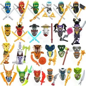 24 Pieces Anime Characters Ninja Figures Garmadon Jay Lloyd Samukai Cole Harumi Ultra Violet Pyro Snake Building Blocks Kid Toys