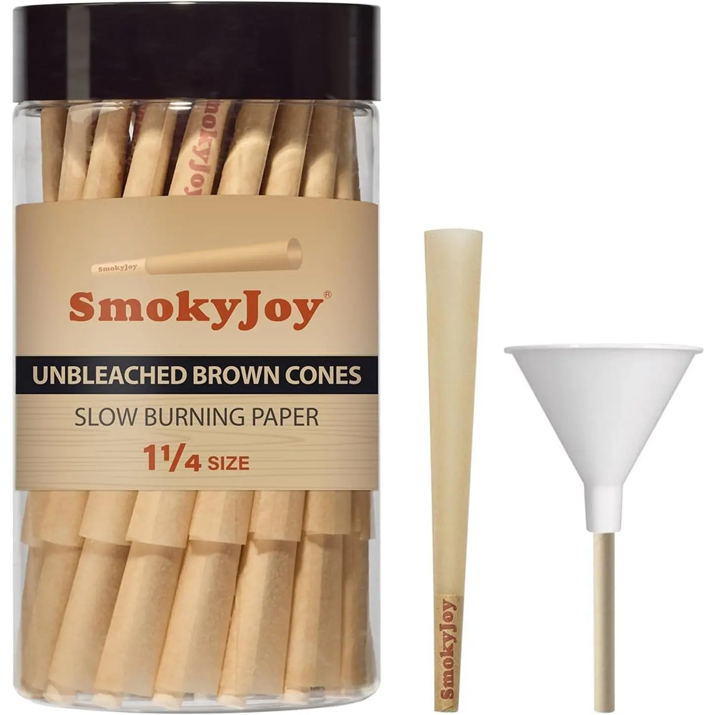 50 Pack Cones Pre Rolling Papers Rolled 1 1/4 Size Paper Cones - Preroll Pre Rolls Paper with Filter Tips and Packing Tubes Included