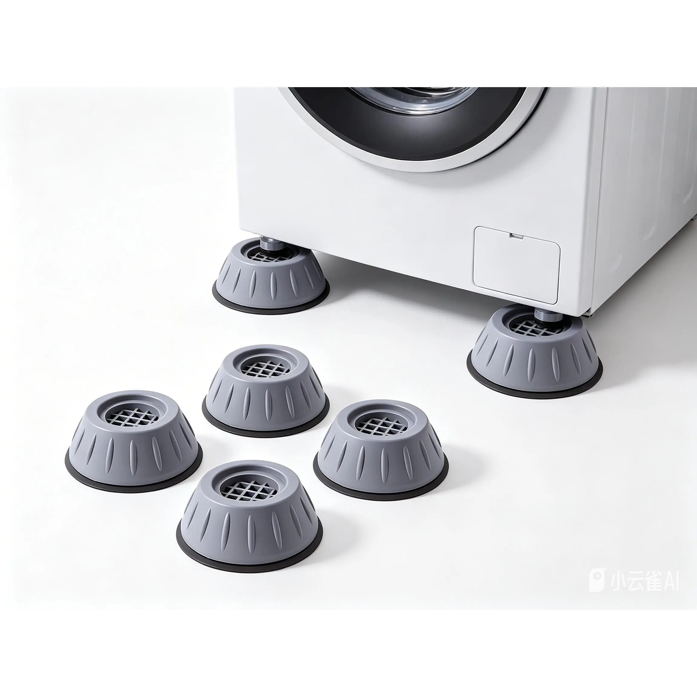 4-Piece Stable Anti-Vibration Shockproof Rubber Pad Set Pack, Non-Slip Durable Floor Protectors for Washing Machines, Refrigerators | Home Improvement Supplies