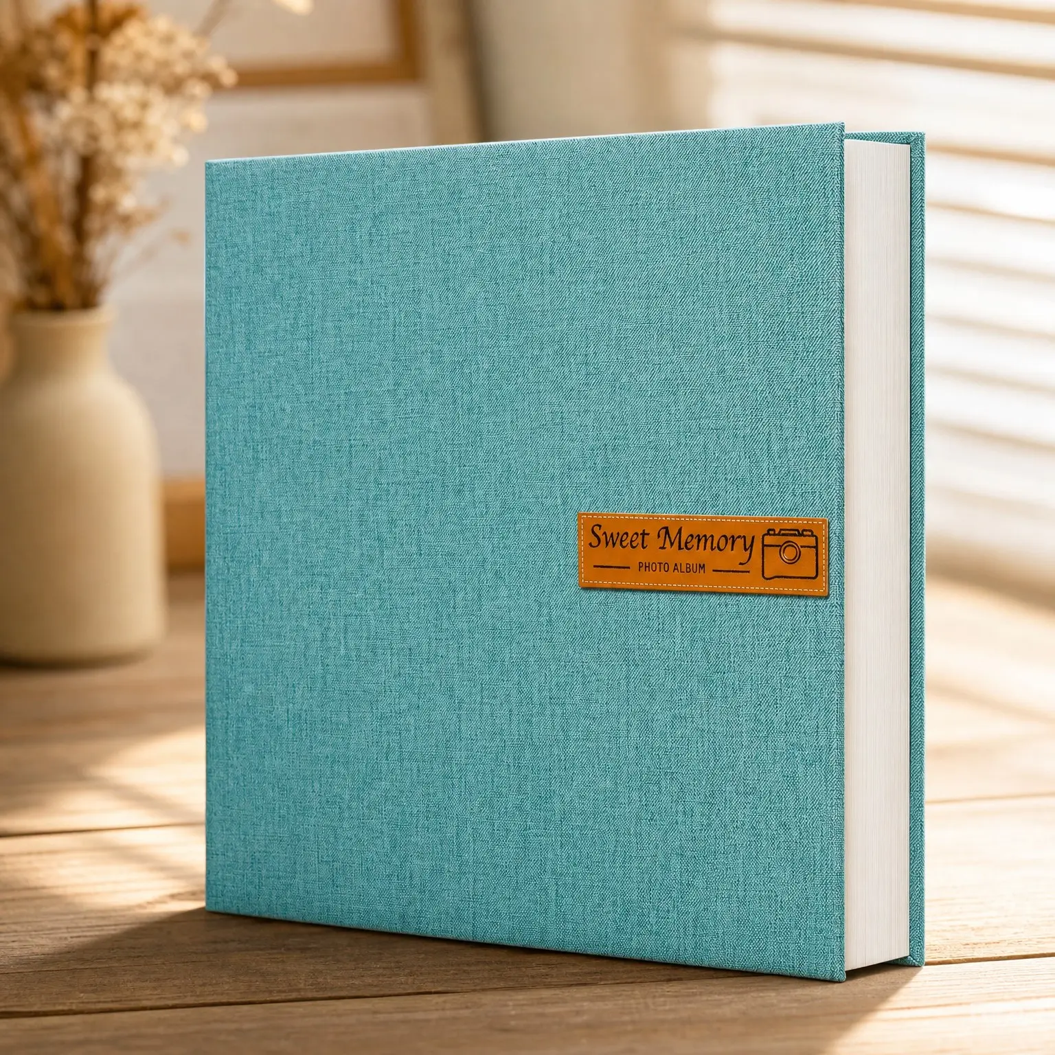 Large Self-Adhesive Magnetic Scrapbook Photo Album for 4x6 5x7 8x10 Pictures, 40 Pages Linen Cover Memory Book for Wedding Family Baby, with Metallic Pen and Scraping Plate, GreyGift