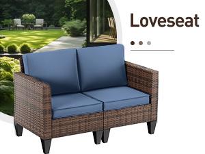 【3/4 packages delivery】UDPATIO Modern Outdoor Wicker Sofa Set, fire pittable Rattan Wicker Outdoor Sectional Set with Rocking Swivel Chairs, PE Rattan Outdoor Sofa Set with Storage Table and Waterproof Covers for Backyard, Deck, Porch SpringGardening