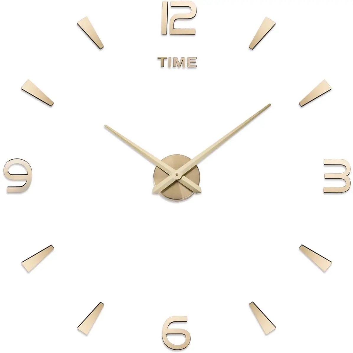 DIY Wall Clock Decor Sticker Mirror Frameless Large DIY Wall Clock Kit for  Living Room Bedroom Office Decoration ()