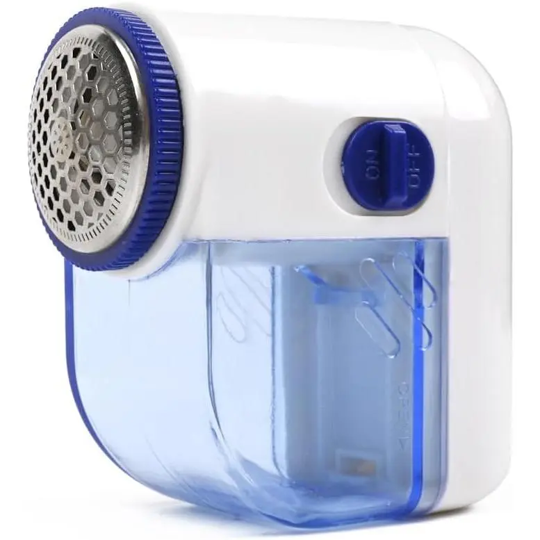 Fabric , Lint Remover for Clothes, Electric Lint  with 3-Leaf ,  Operated, Remove Clothes Fuzz, Lint Balls, Pills, Blue and White