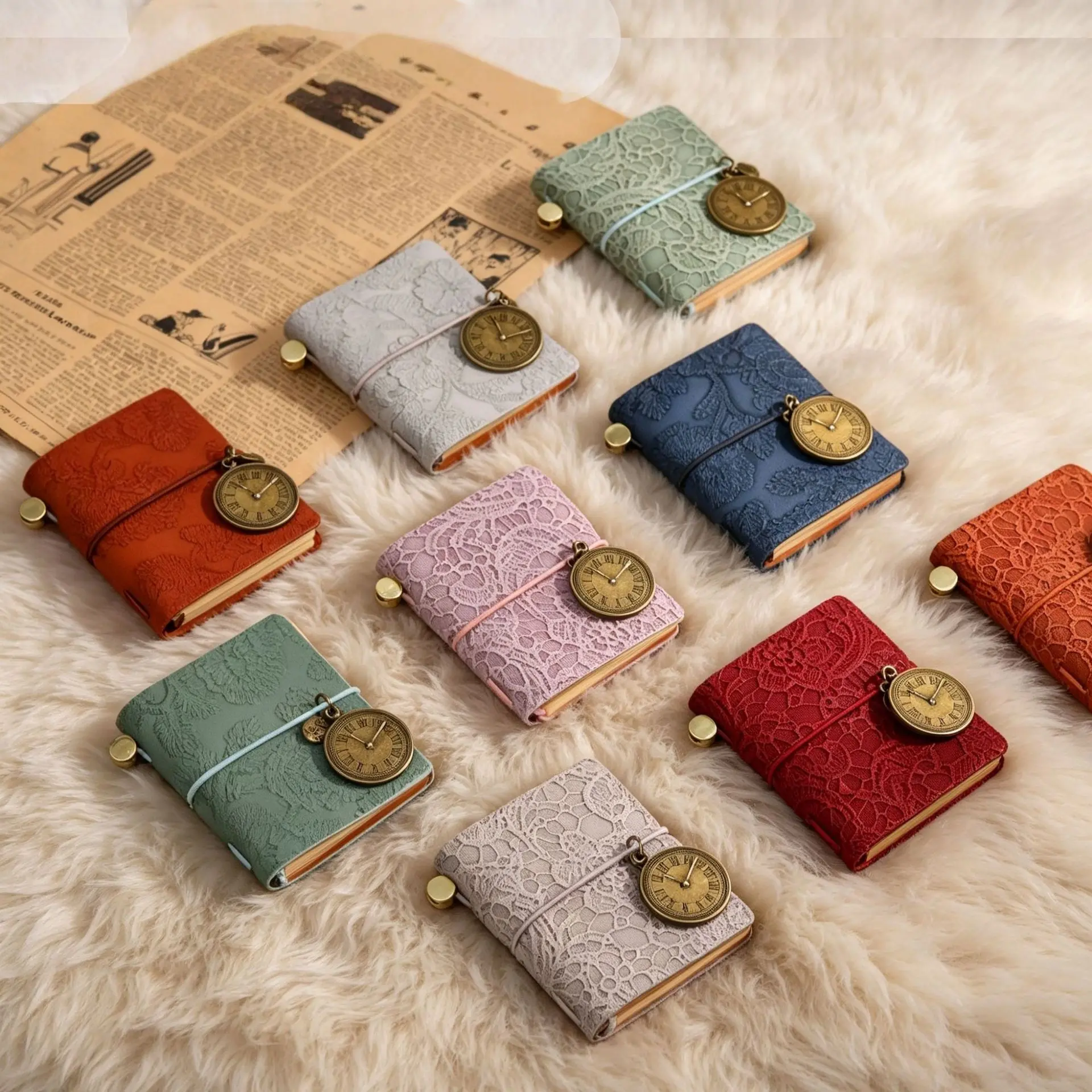 Mini Leather Notebook Pocket Sketchbook, Vintage Aesthetic Cute Kawaii Daily Planner Organizer, Portable Compact Size Travel Essential Supplies for Holidays, Notebook Journal