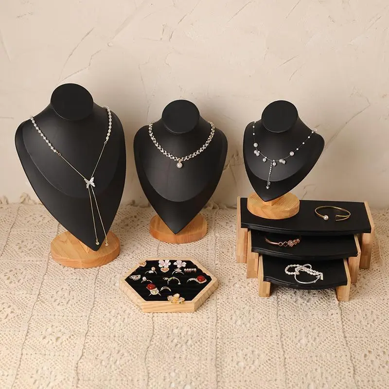 PU Model Bust Show Exhibitor Jewelry Display Necklace Pendants Mannequin Stand Earrings Organizer Ring Bracelet Storage Stand