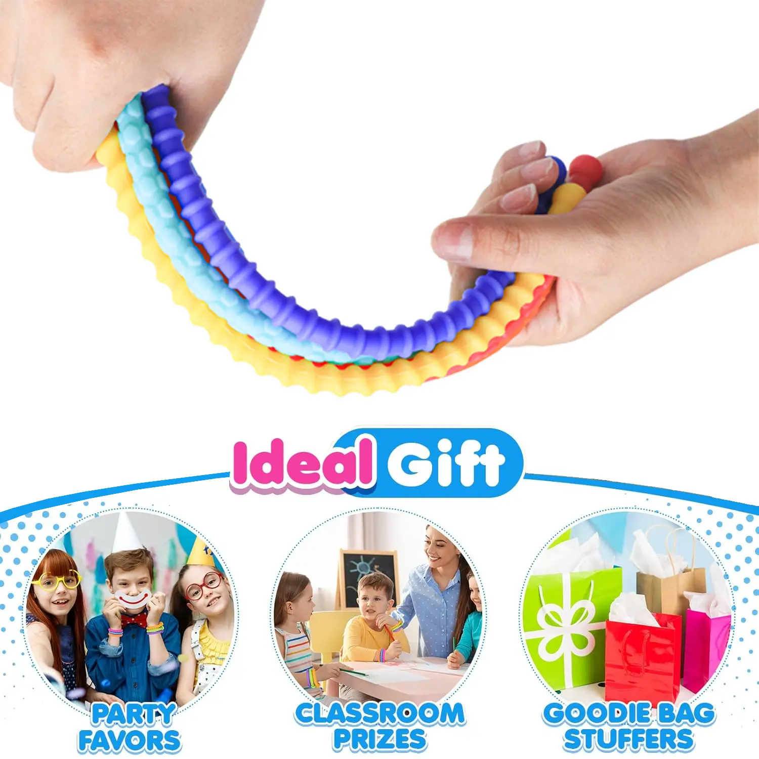 6pcs Sensory Toy Bracelets, Small Novelty Bracelets, Classroom Toys, Birthday Gifts, Christmas Presents, Fun Party Favors