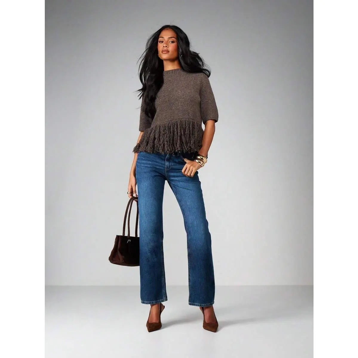 top,,handmade,holiday,clothes,fashionable,autumn,clothing,midnight,scardigan,casual,fashion,drop,shoulder,cardigan,comfy,loose,baba,aknitwear,fabric,,MISSGUIDED Oversized Fringe Hem Knitted Sweater Fall Winter Cozy Pullover