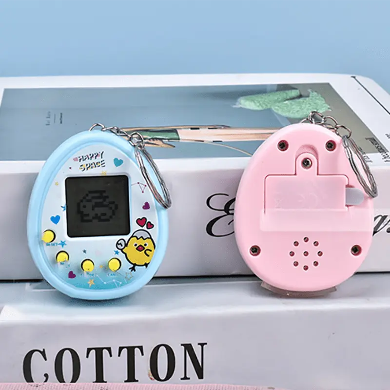 Compact Digital Virtual Pet Keychain Car Charm - Pocket-Sized Tiny Console Charm, 90s Nostalgic Electronic Handheld Game Console, Plastic Car Interior Decoration, Compact Device with Engagement Feature, Random Color