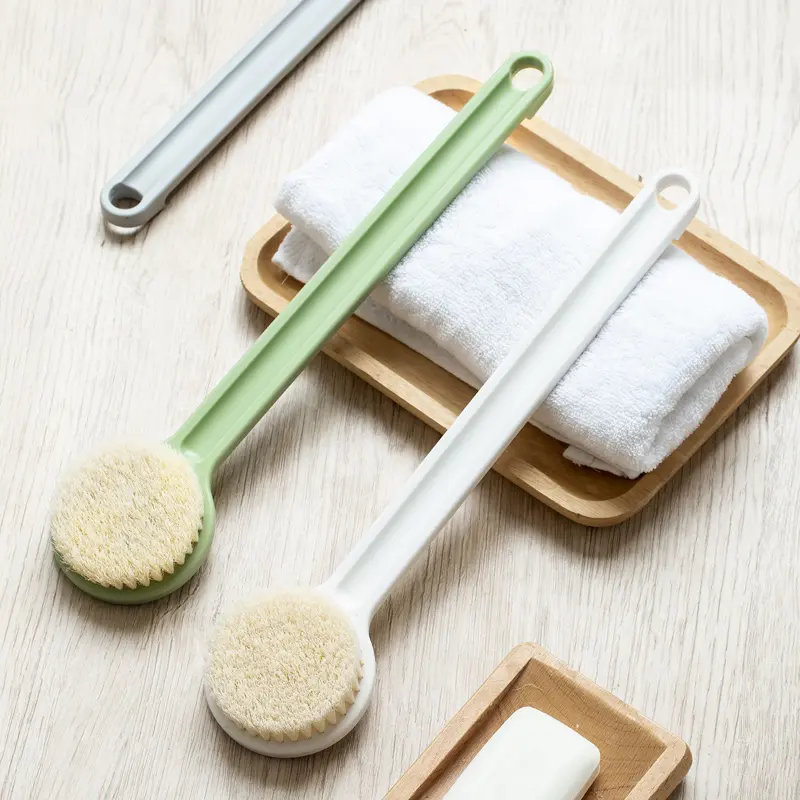 Long Handle Bath Brush, Dual-Sided Fine Sand Scrubber, New Design Back Scrubber, Shower Mitt, Body Exfoliator, Bath Ball Tool