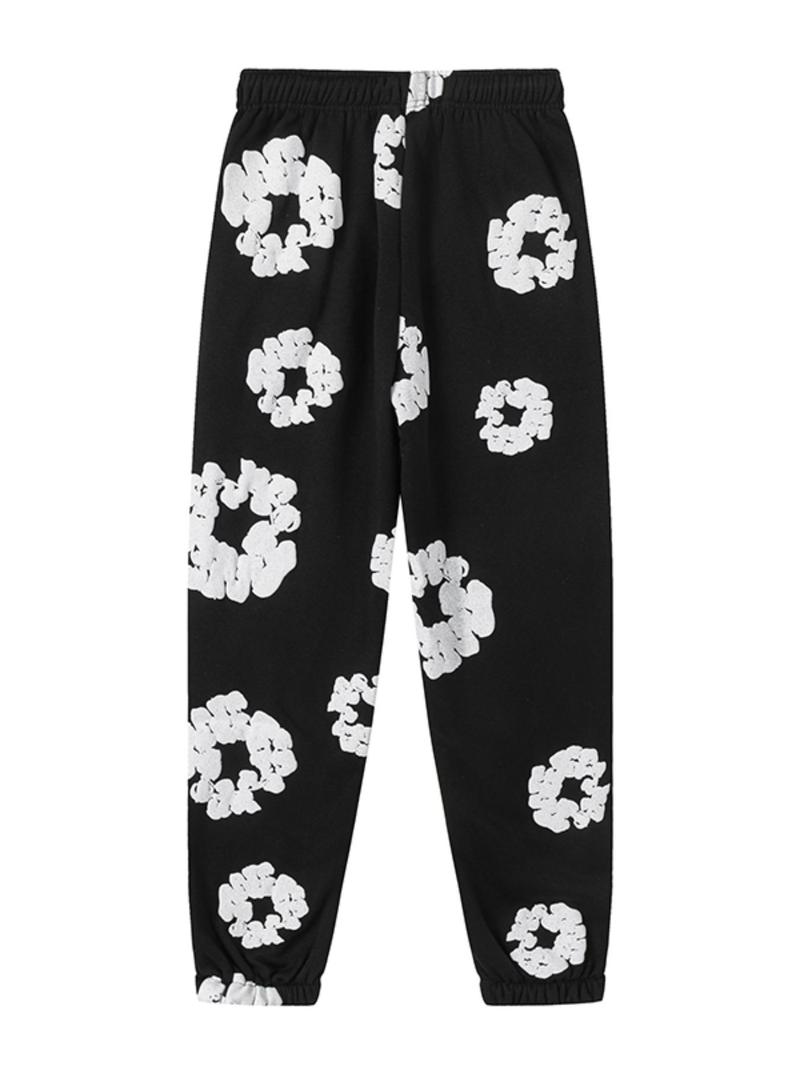 Women's Floral Print Drawstring Waist Sweatpants, Casual Fashion Comfy Warm Jogger Pants for Fall & Winter, Women's Trousers for Clothing Daily Wear, Athleisure Casual Trousers