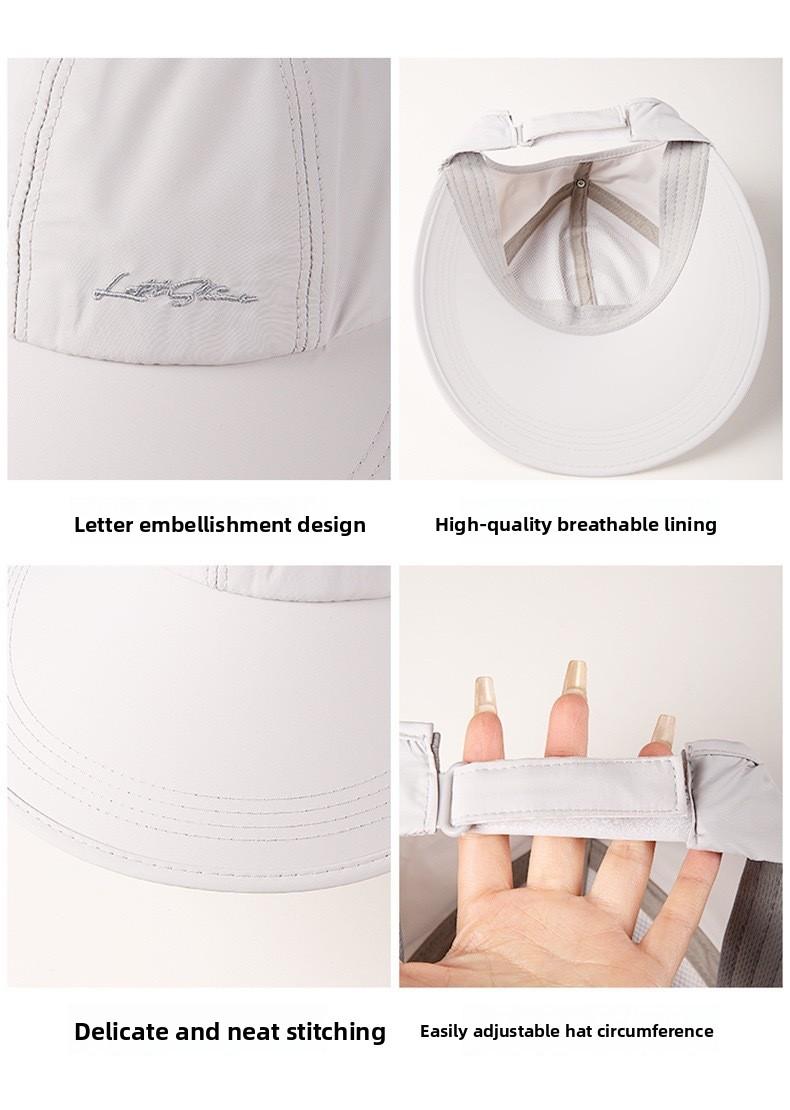 Baseball cap, UPF50+ sports cap, women's sports cap, sun protection cap, with an extended brim suitable for ponytails, sun hat, duckbill cap, open-top sun hat